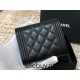 Chanel Classic Flap Wallet Short Black with Silver Hardware Lamb Leather Hass Factory leather 11x10cm