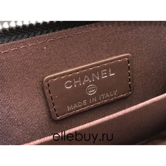 Chanel Classic Card Holder Black with Silver Hardware Caviar Leather Hass Factory leather 11cm