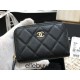 Chanel Classic Card Holder Black with Gold Hardware Lamb Leather Hass Factory leather 11cm