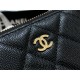 Chanel Classic Card Holder Black with Gold Hardware Lamb Leather Hass Factory leather 11cm