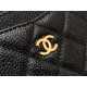 Chanel Classic Card Holder Black with Gold Hardware Caviar Leather Hass Factory leather 11x8cm