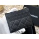 Chanel Classic Card Holder Black with Silver Hardware Caviar Leather Hass Factory leather 11x8cm