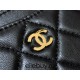 Chanel Classic Card Holder Black with Gold Hardware Lamb Leather Hass Factory leather 11x8cm