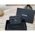 Chanel Classic Card Holder Black with Silver Hardware Lamb Leather Hass Factory leather 11x8cm