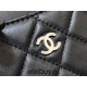 Chanel Classic Card Holder Black with Silver Hardware Lamb Leather Hass Factory leather 11x8cm