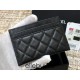 Chanel Leboy Card Holder Black with Silver Hardware Caviar Leather Hass Factory leather 11x8cm