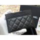 Chanel Leboy Card Holder Black with Gold Hardware Caviar Leather Hass Factory leather 11x8cm