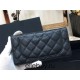 Chanel Long Wallet Folded Black with Silver Hardware Caviar Leather Hass Factory leather 19cm