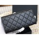 Chanel Classic Wallet Long Black with Silver Hardware Lamb Leather Hass Factory leather 19cm