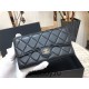 Chanel Classic Wallet Long Black with Gold Hardware Lamb Leather Hass Factory leather 18cm