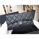 Chanel Classic Wallet Long Black with Silver Hardware Lamb Leather Hass Factory leather 18cm