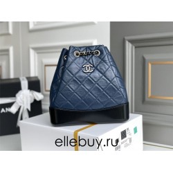 Chanel Gabrielle 2021 Backpack Blue with Silver Hardware Lamb Leather Hass Factory leather 23x23x11cm