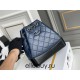 Chanel Gabrielle 2021 Backpack Blue with Silver Hardware Lamb Leather Hass Factory leather 23x23x11cm