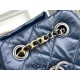 Chanel Gabrielle 2021 Backpack Blue with Silver Hardware Lamb Leather Hass Factory leather 23x23x11cm