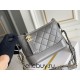 Chanel Gabrielle Hobo 22A Gray with Gold Hardware Lamb Leather Hass Factory leather 15x20x8cm