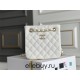 Chanel 22S Small Barrel Bag White Champagne Gold Hardware Caviar Leather Hass Factory leather 16x15x9cm