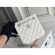 Chanel 22S Small Barrel Bag White Champagne Gold Hardware Caviar Leather Hass Factory leather 16x15x9cm