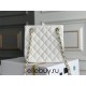 Chanel 22S Small Barrel Bag White Champagne Gold Hardware Caviar Leather Hass Factory leather 16x15x9cm