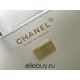 Chanel 22S Small Barrel Bag White Champagne Gold Hardware Caviar Leather Hass Factory leather 16x15x9cm