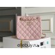 Chanel 22S Small Barrel Bag Pink Champagne Gold Hardware Caviar Leather Hass Factory leather 16x15x9cm