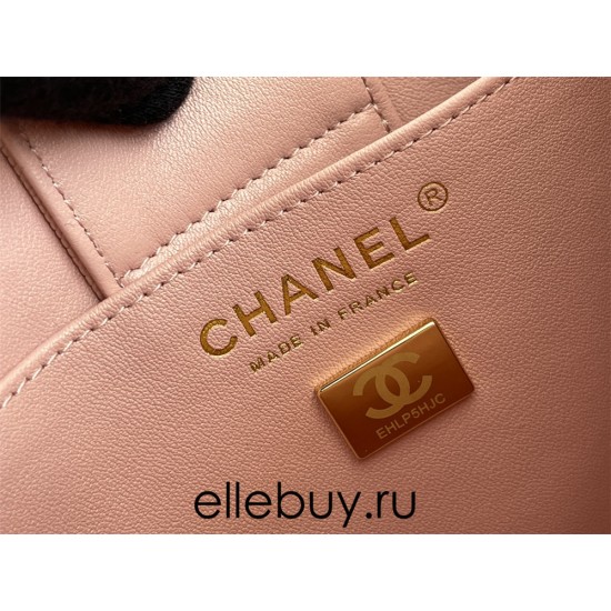 Chanel 22S Small Barrel Bag Pink Champagne Gold Hardware Caviar Leather Hass Factory leather 16x15x9cm