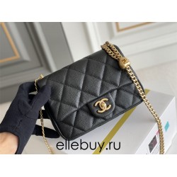 Chanel Classic Flap bag Heart Shaped Black with Gold Hardware Medium Size 20 Caviar Leather Hass Factory leather 20cm