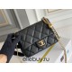 Chanel Classic Flap bag Heart Shaped Black with Gold Hardware Medium Size 20 Caviar Leather Hass Factory leather 20cm