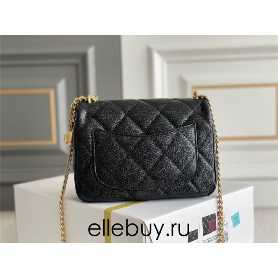 Chanel Classic Flap bag Heart Shaped Black with Gold Hardware Medium Size 20 Caviar Leather Hass Factory leather 20cm