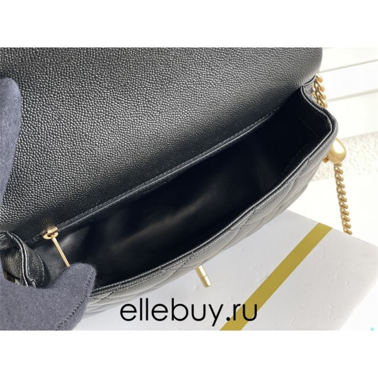 Chanel Classic Flap bag Heart Shaped Black with Gold Hardware Large Size 24 Caviar Leather Hass Factory leather 24cm