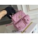 Chanel 23P Vintage Double Pocket Backpack Pink Champagne Gold Hardware Caviar Leather Hass Factory leather 18x17x10cm