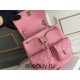 Chanel 23A Vintage Double Pocket Backpack Pink Champagne Gold Hardware Medium Size Calfskin Leather Hass Factory leather 21x20x12cm