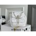 Chanel 22A Duma Backpack White Champagne Gold Hardware Small Size Lambskin Leather Hass Factory leather 18x18x12cm