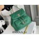 Chanel 22A Duma Backpack Green Champagne Gold Hardware Small Size Lambskin Leather Hass Factory leather 18x18x12cm