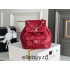 Chanel 2022cc Small Backpack Red Champagne Gold Hardware Calfskin Leather Hass Factory leather 18x18x12cm