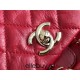 Chanel 2022cc Small Backpack Red Champagne Gold Hardware Calfskin Leather Hass Factory leather 18x18x12cm