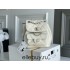 Chanel 2022cc Small Backpack White Champagne Gold Hardware Calfskin Leather Hass Factory leather 18x18x12cm