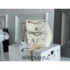 Chanel 2022cc Small Backpack White Champagne Gold Hardware Calfskin Leather Hass Factory leather 18x18x12cm