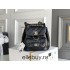 Chanel 2022cc Small Backpack Black Champagne Gold Hardware Calfskin Leather Hass Factory leather 18x18x12cm