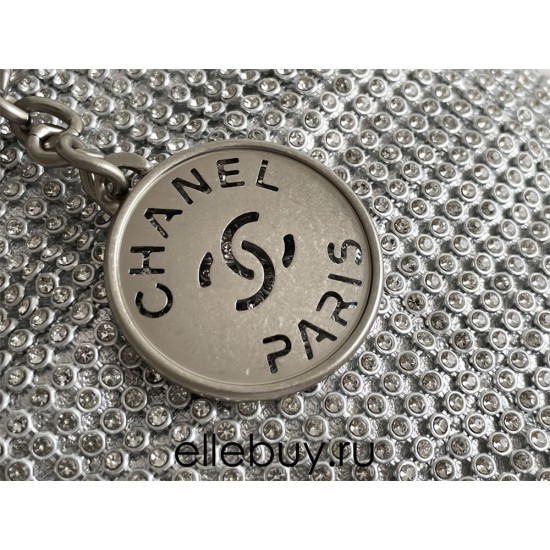 Chanel 23A Chanel 22 Mini Diamond Silver Hardware Calfskin Leather Hass Factory leather 19x20x6cm