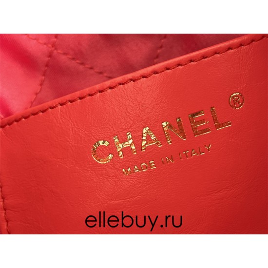 Chanel 23S Chanel 22 Mini Peach Pink Gold Hardware Calfskin Leather Hass Factory leather 19x20x6cm