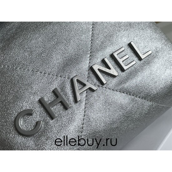 Chanel 23P Chanel 22 Mini Silver Hardware Silver Hardware Calfskin Leather Hass Factory leather 19x20x6cm