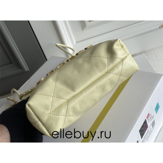 Chanel 23S Chanel 22 Mini Lemon Yellow Gold Hardware Calfskin Leather Hass Factory leather 19x20x6cm