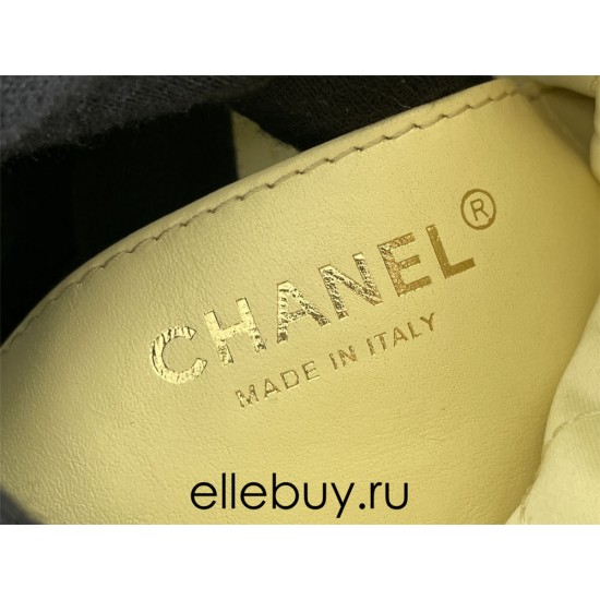 Chanel 23S Chanel 22 Mini Lemon Yellow Gold Hardware Calfskin Leather Hass Factory leather 19x20x6cm