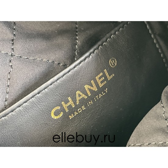 Chanel 23S Chanel 22 Mini Black Gold Hardware Calfskin Leather Hass Factory leather 19x20x6cm