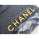 Chanel 23S Chanel 22 Mini Deep Blue Gold Hardware Calfskin Leather Hass Factory leather 19x20x6cm