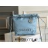 Chanel 23A Chanel 22 Mini Milky Blue Silver Hardware Calfskin Leather Hass Factory leather 19x20x6cm