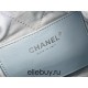 Chanel 23A Chanel 22 Mini Milky Blue Silver Hardware Calfskin Leather Hass Factory leather 19x20x6cm