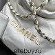 Chanel 22S Chanel 22 Bag Small Size 35 White Gold Hardware Calfskin Leather Hass Factory leather 29x35x11cm