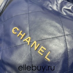 Chanel 22S Chanel 22 Bag Medium Size 39 Blue Gold Hardware Calfskin Leather Hass Factory leather 39cm