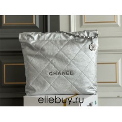 Chanel 23P Chanel 22 Bag Silver Hardware Medium Size 42 Silver Hardware Calfskin Leather Hass Factory leather 38x42x8cm